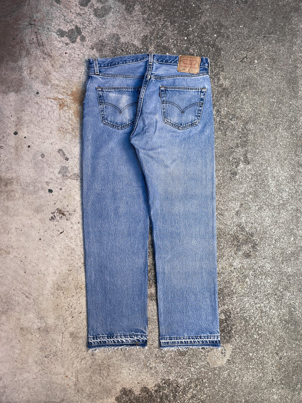 1990s Levi’s Faded Blue 501 Released Hem (33X29)