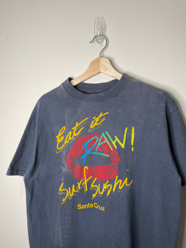 1990s “Surf Sushi” Faded Single Stitched Hanes Beefy Tee (M/L)