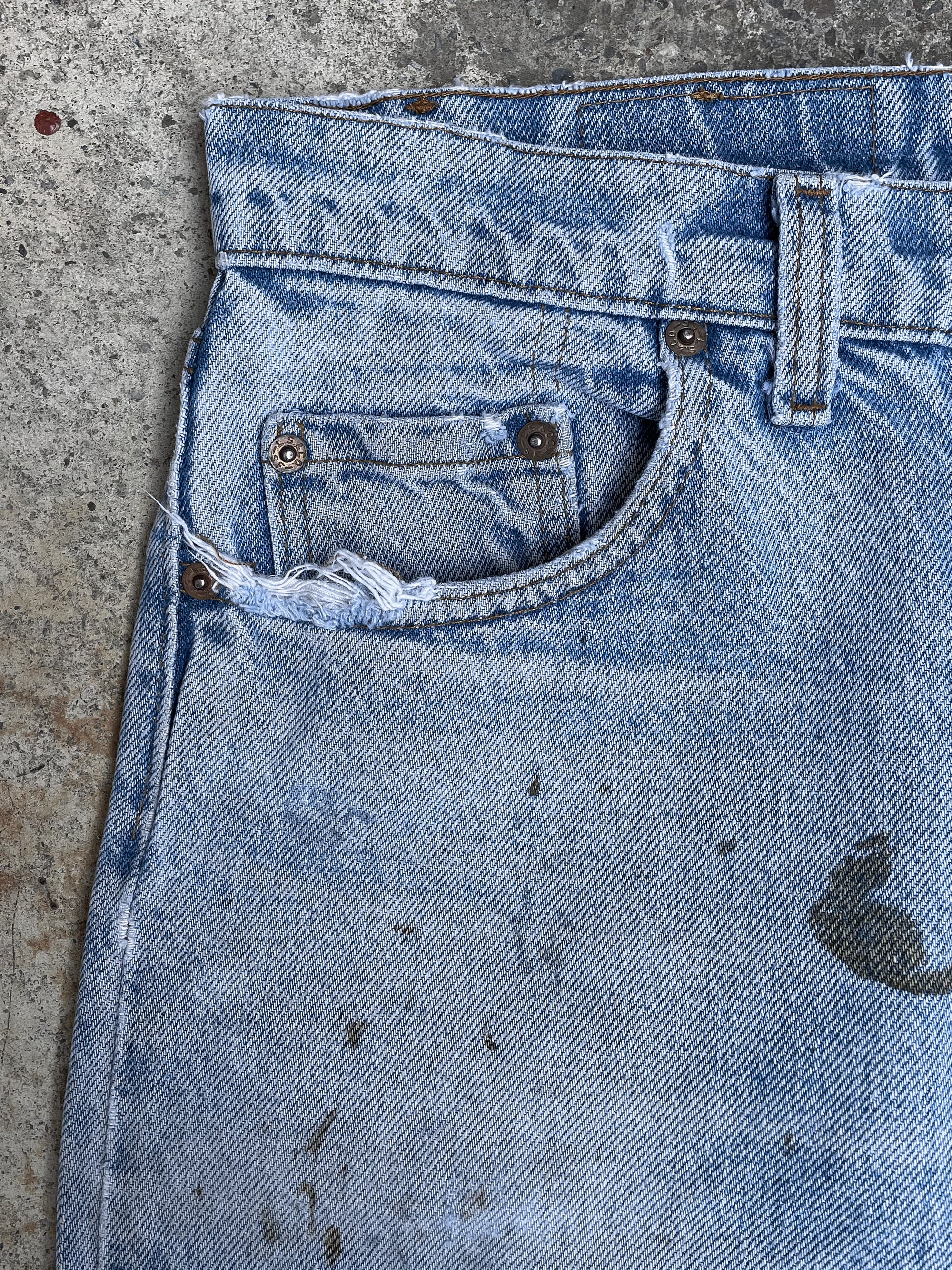 1980s Levi’s Painted Faded Blue Released Hem Denim (28X30)