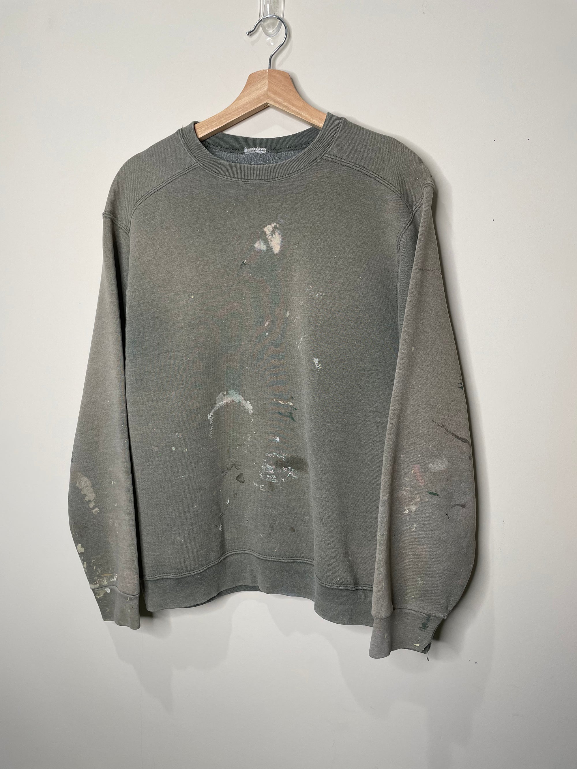 1990s Painted Sage Green Blank Sweatshirt