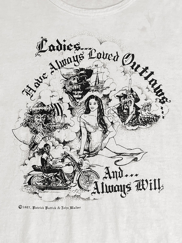 1990s “Ladies Have Always Loved Outlaws…” Cropped Tee (M)