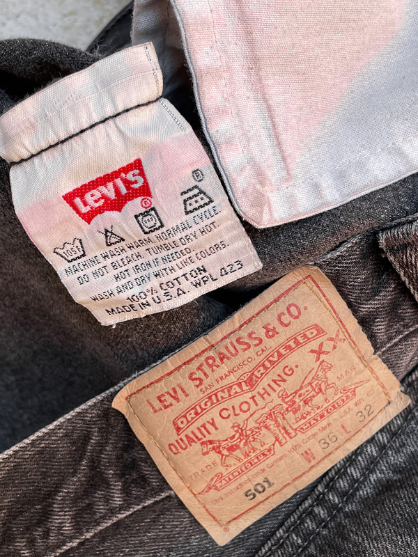 1990s Levi’s Repaired Faded Black 501 (34X31)