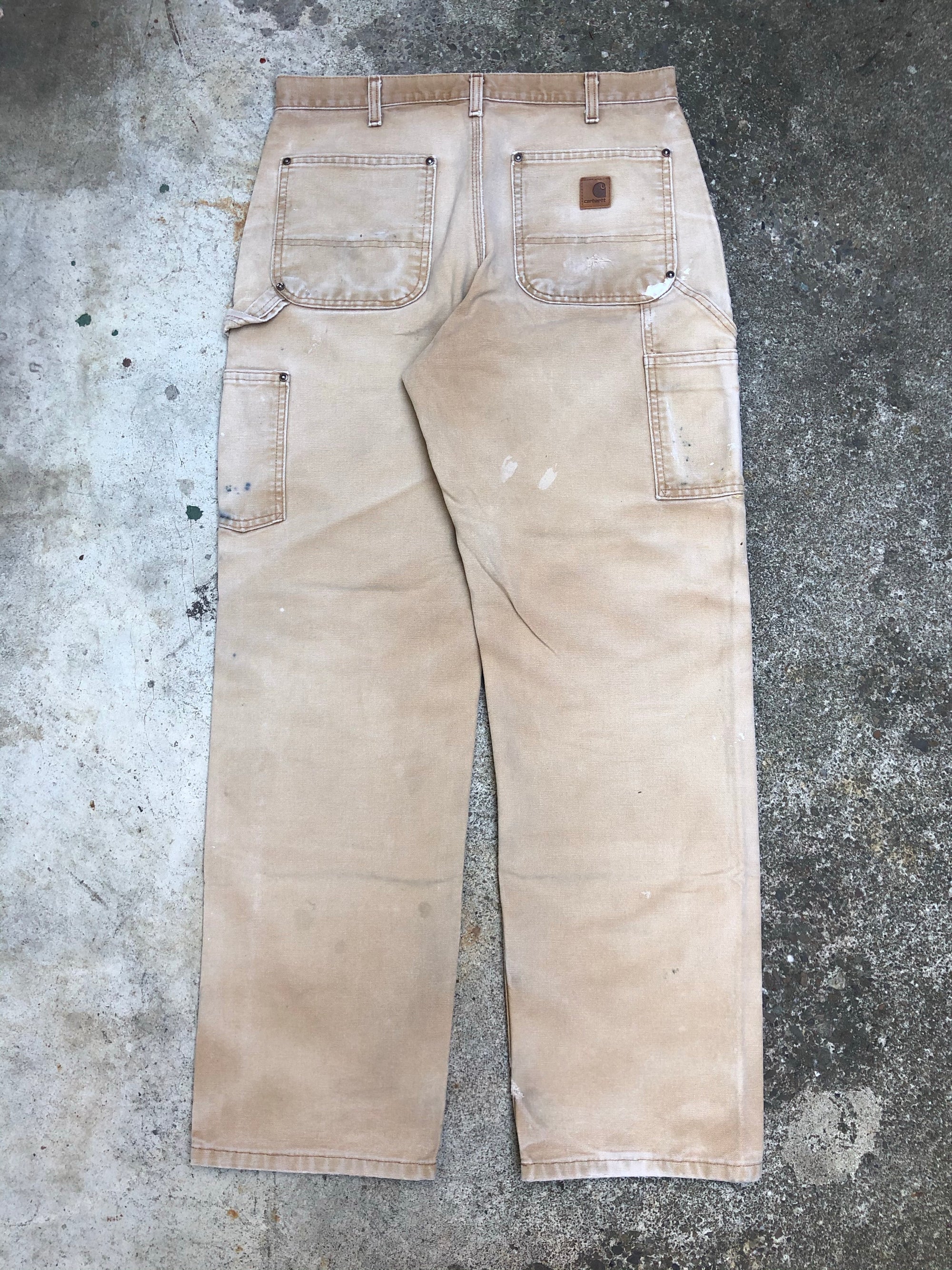 Carhartt B136 Tan Double Front Knee Work Pants (32X31)