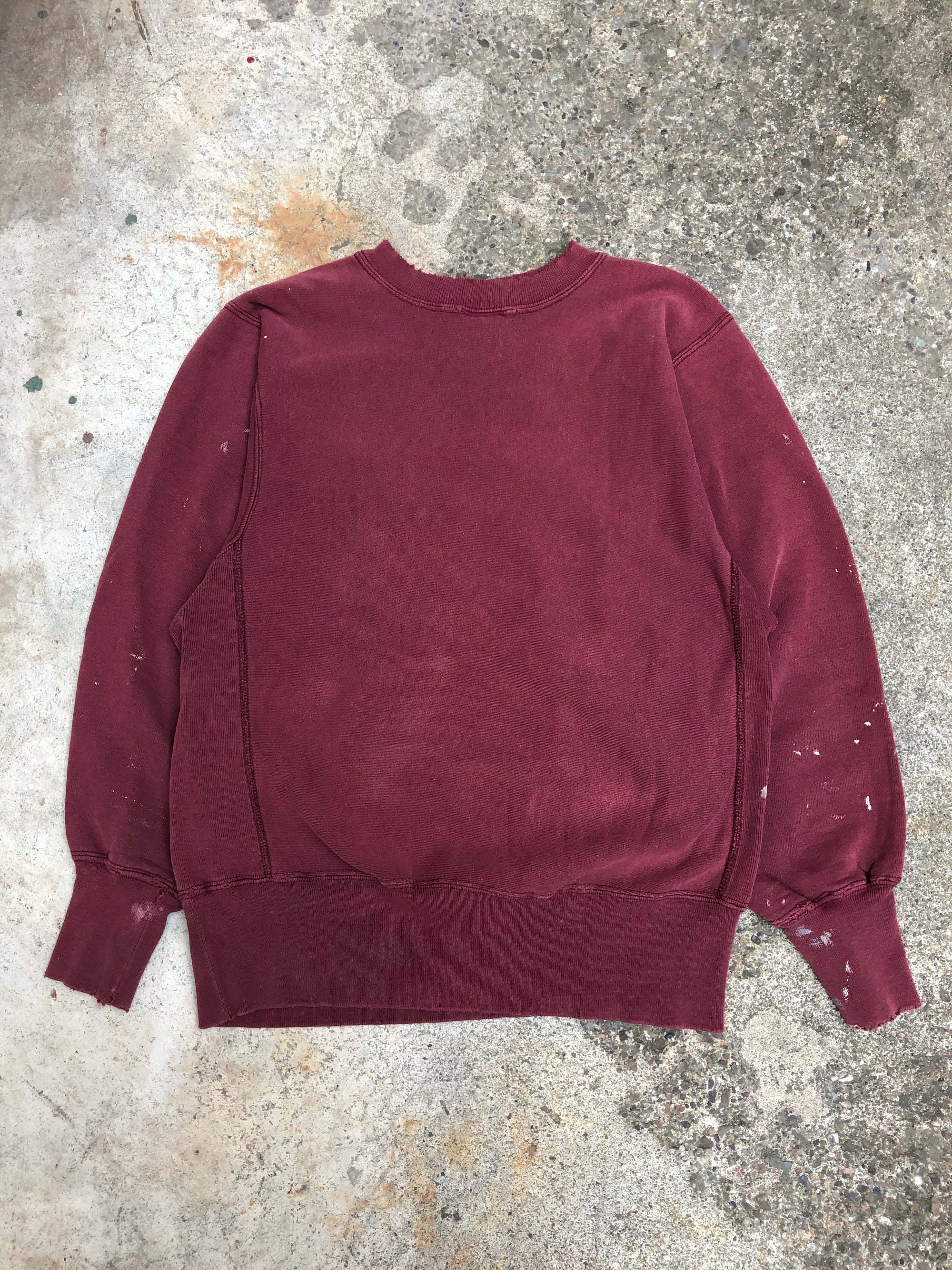 1990s Champion Sun Faded Maroon Blank Paint Sweatshirt