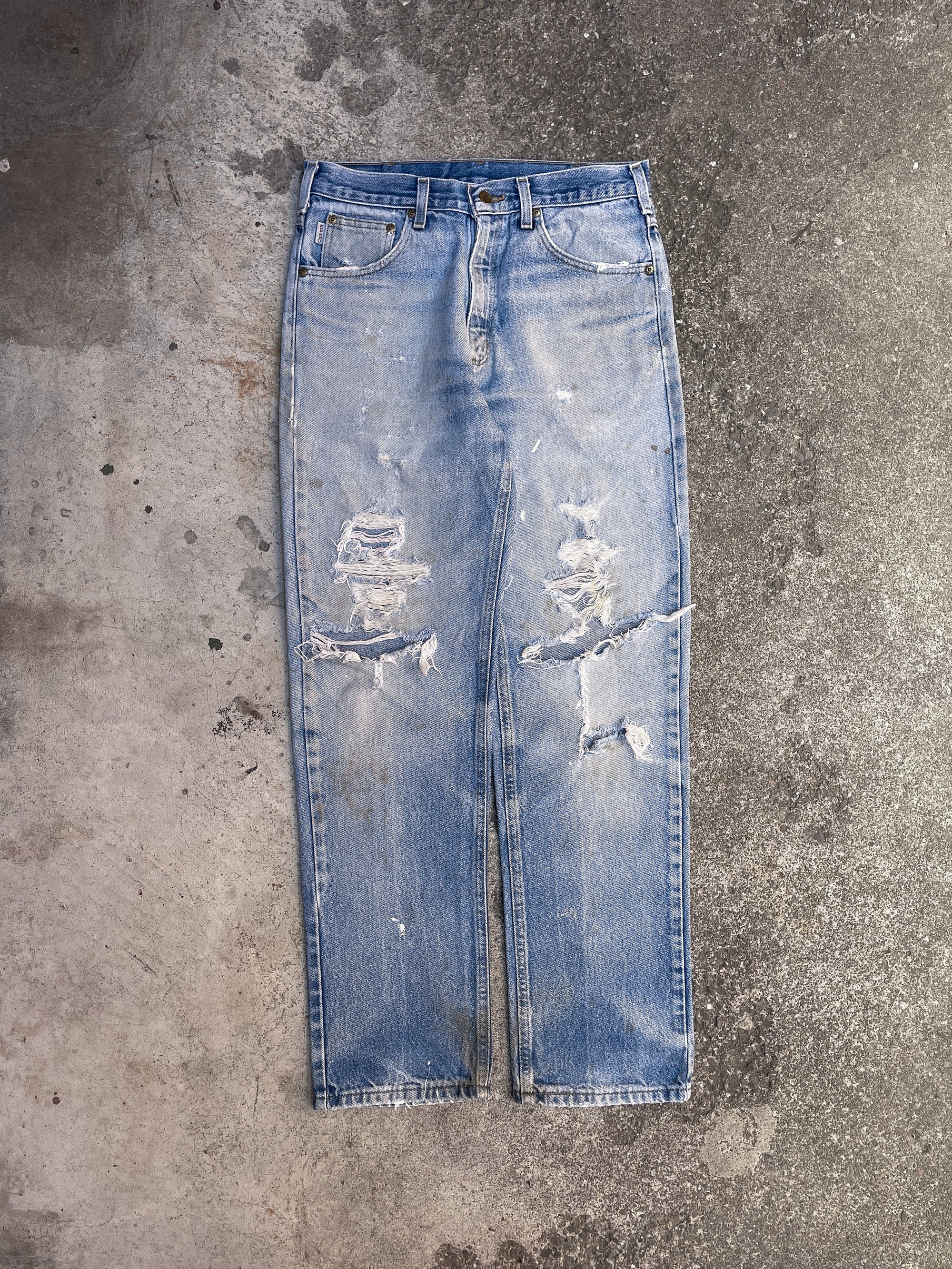 Carhartt B230 Distressed Faded Blue Denim (31X32)