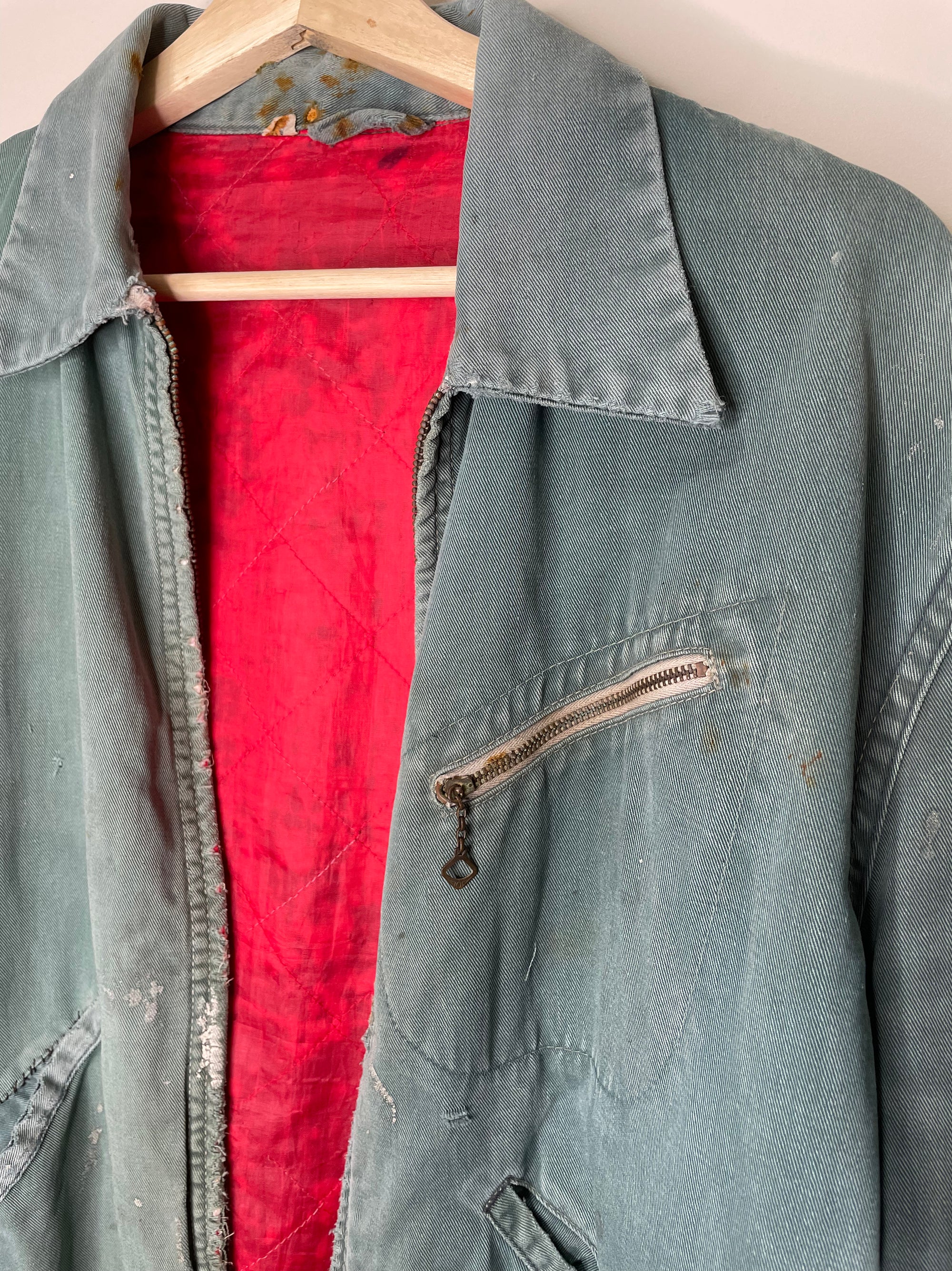 1950s/60s Thrashed Sun Faded Lined Work Jacket