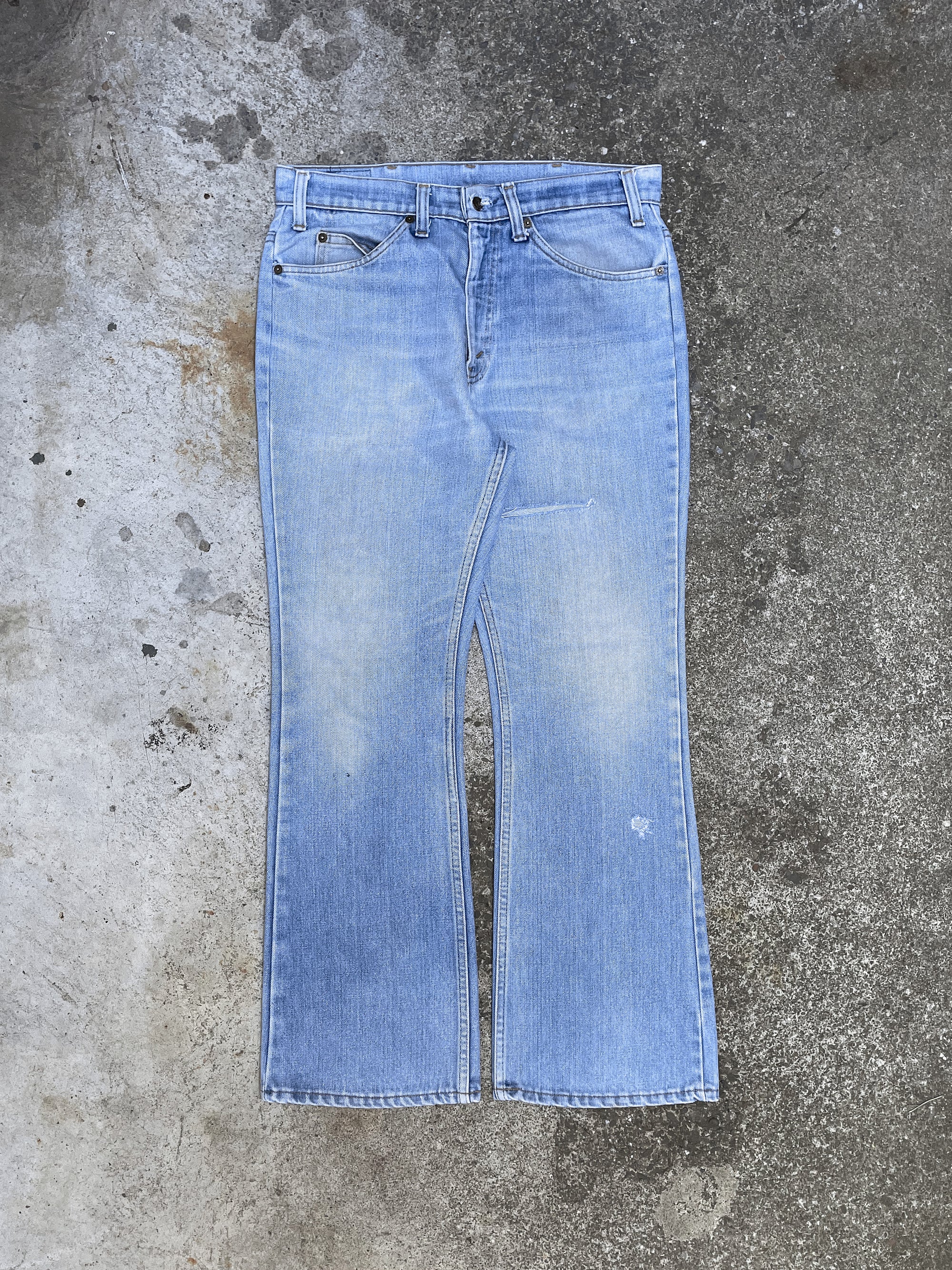 1970s/80s Levi’s Faded Blue Flares Talon Zip (31X28)