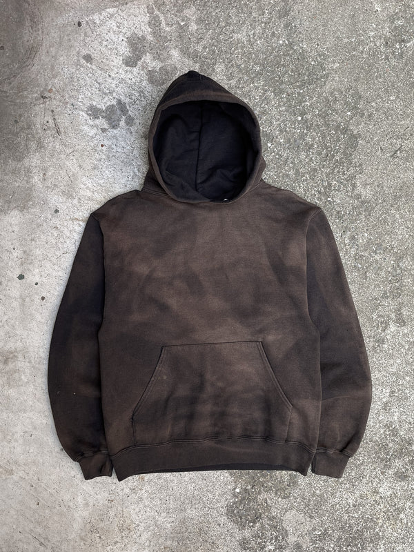 Vintage Sun Faded Black Blank Hoodie