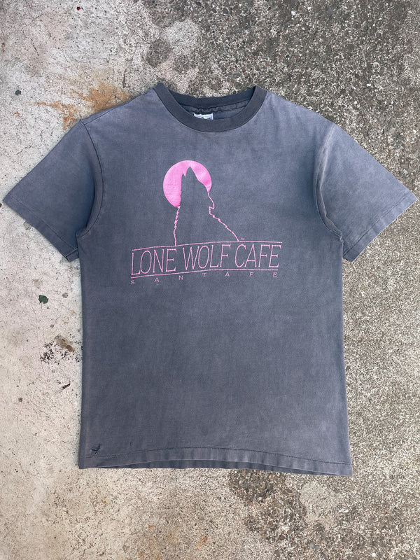 1990s “Lone Wolf Cafe” Faded Single Stitched Hanes Beefy Tee