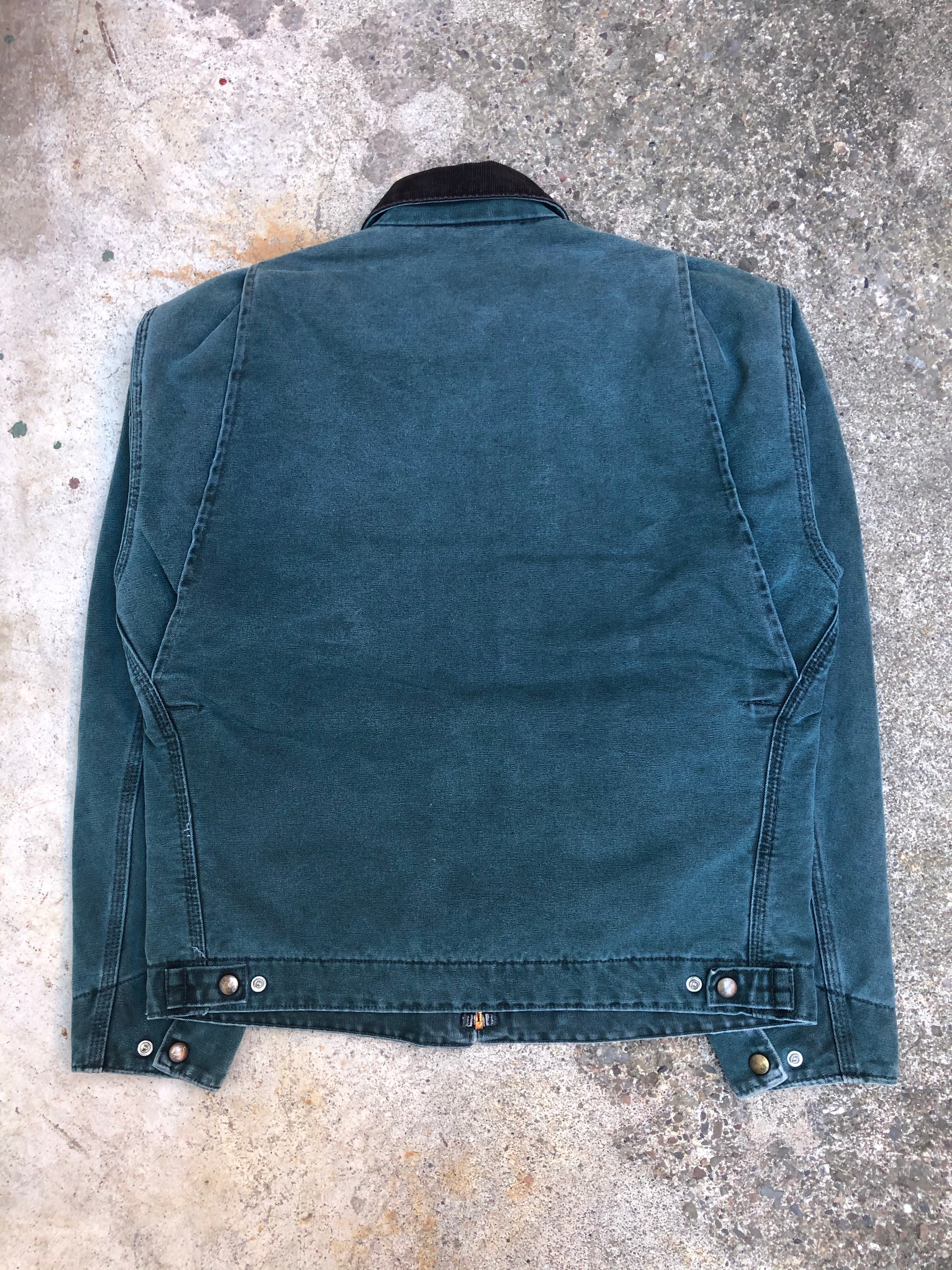 1990s Carhartt Faded Hunter Green Lined Work Jacket (M)