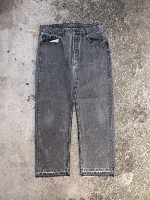 1980s Levis Faded Grey 501 Released Hem (32X26)