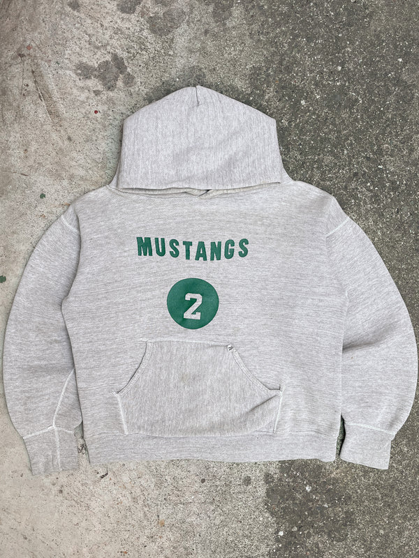 1950s/60s “Mustangs” Heather Grey Hoodie (XS)