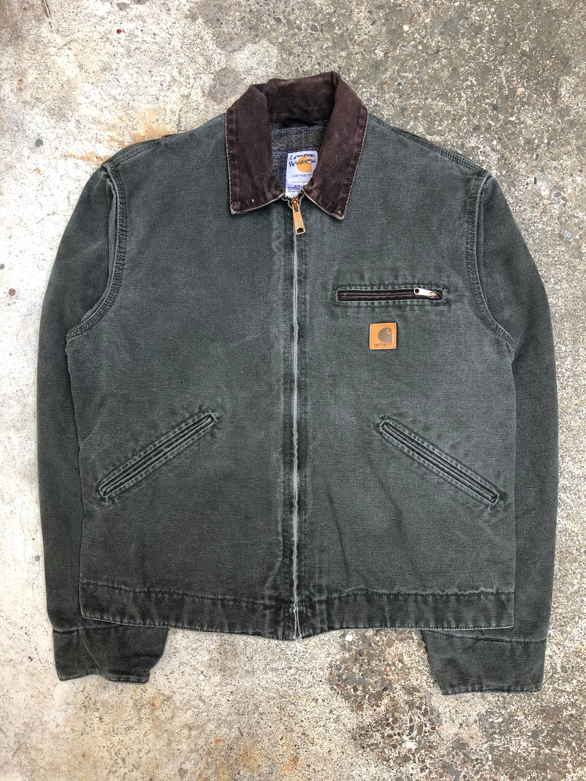 1990s Carhartt Moss Green Lined Work Jacket