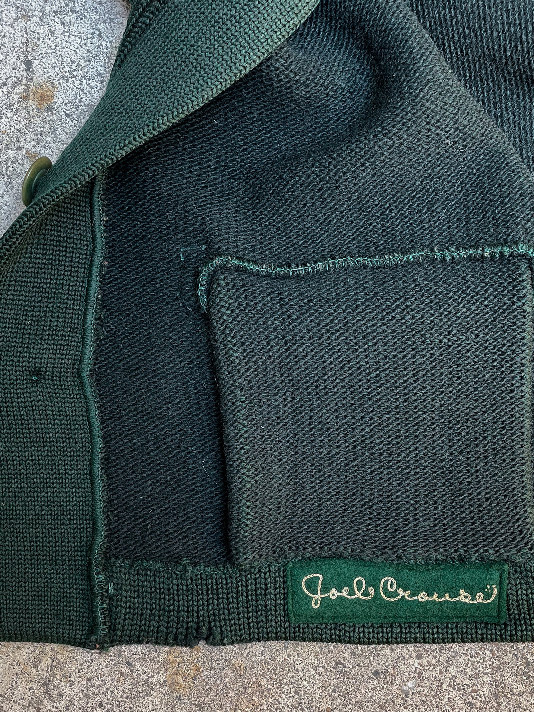 1950s Forest Green “Joel” Rodeo Knit Cardigan