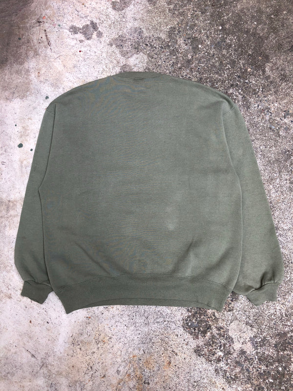 1980s Russell Faded Green Blank Sweatshirt