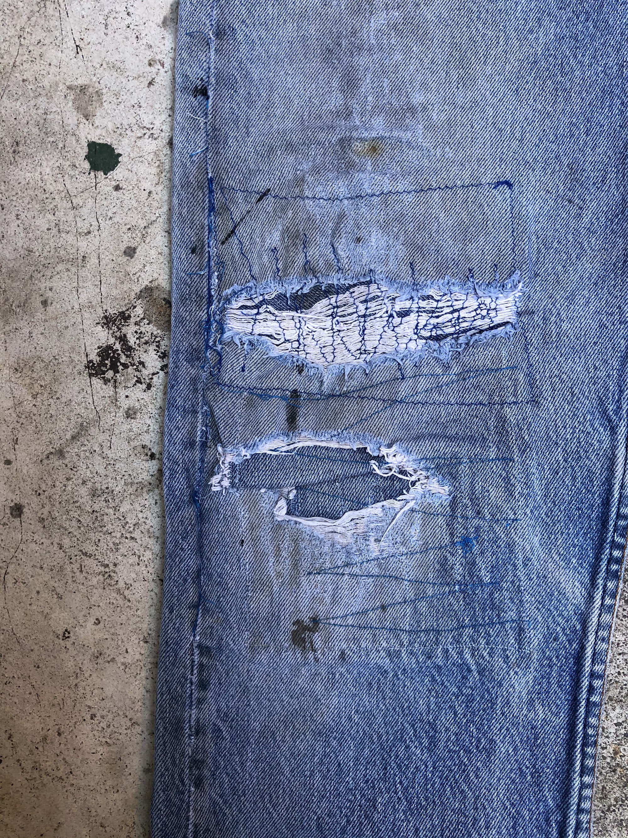 1980s Levis Repaired Worn In Blue 501 (31X27)