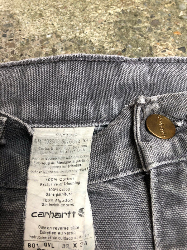 Carhartt B01 Gravel Grey Double Front Knee Work Pants (31X33)