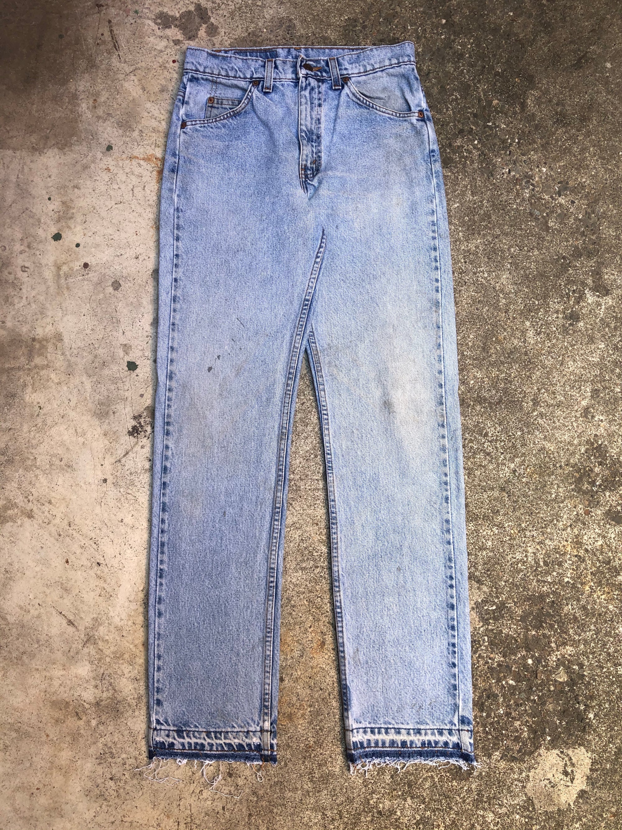 1990s Orange Tab Levis 505 Faded Blue Released Hem (29X32)