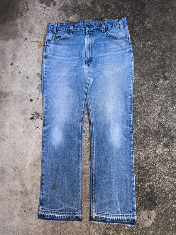 1990s Orange Tab Levis Repaired Blue 517 Released Hem (34X30)