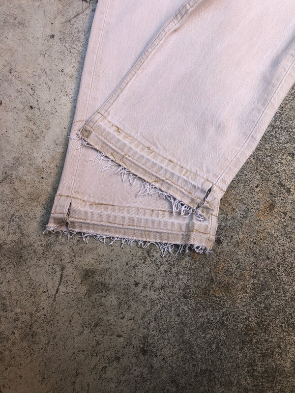 1990s Levis 501 Cream Split Released Hem (30X27)