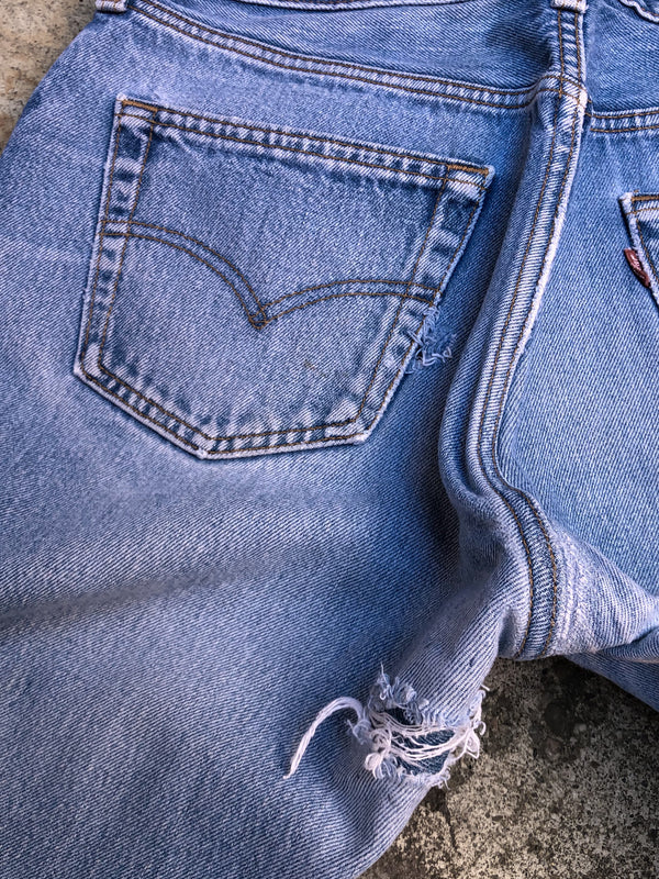 1990s Levis Repaired Faded Blue 501XX (33X31)