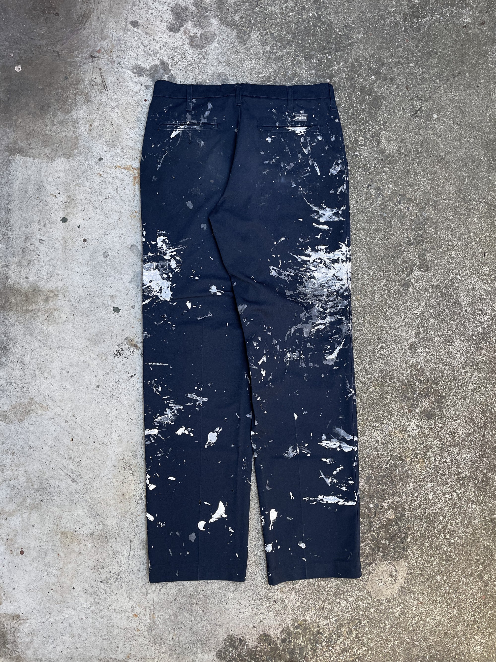 Painted Navy Work Pants (33X34)