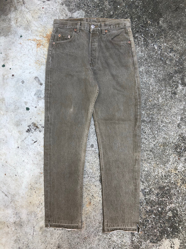 1990s Levis Dusty Brown 501 Split Released Hem (28X27)