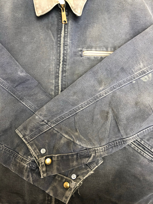 1990s Carhartt Faded Grey Lined Work Jacket