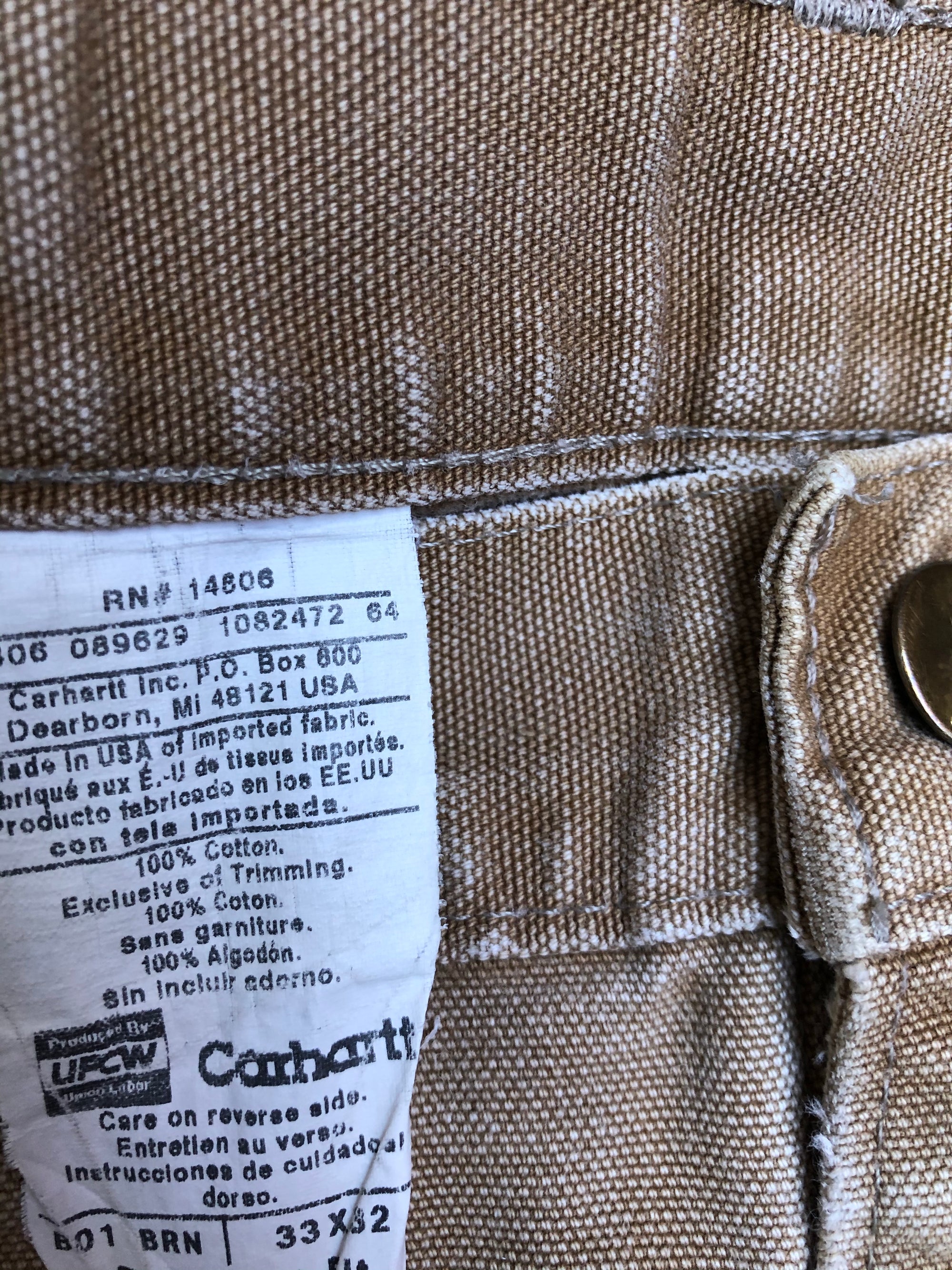 Carhartt B01 Tan Double Front Knee Work Pants (32X30)