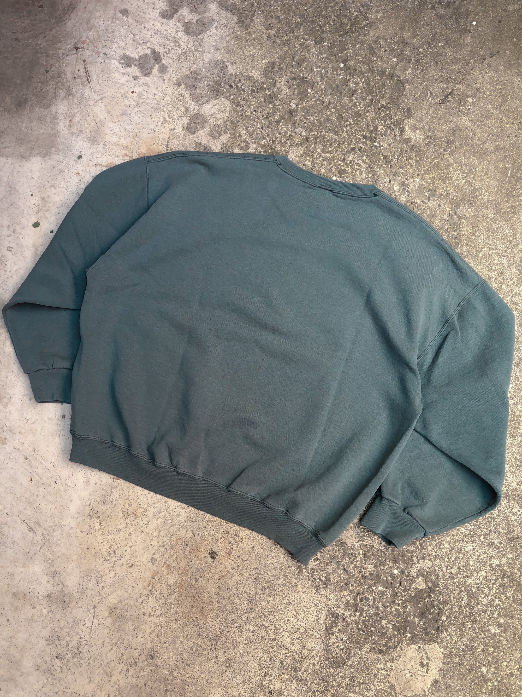 1990s Russell Faded Sea Foam Blank Sweatshirt