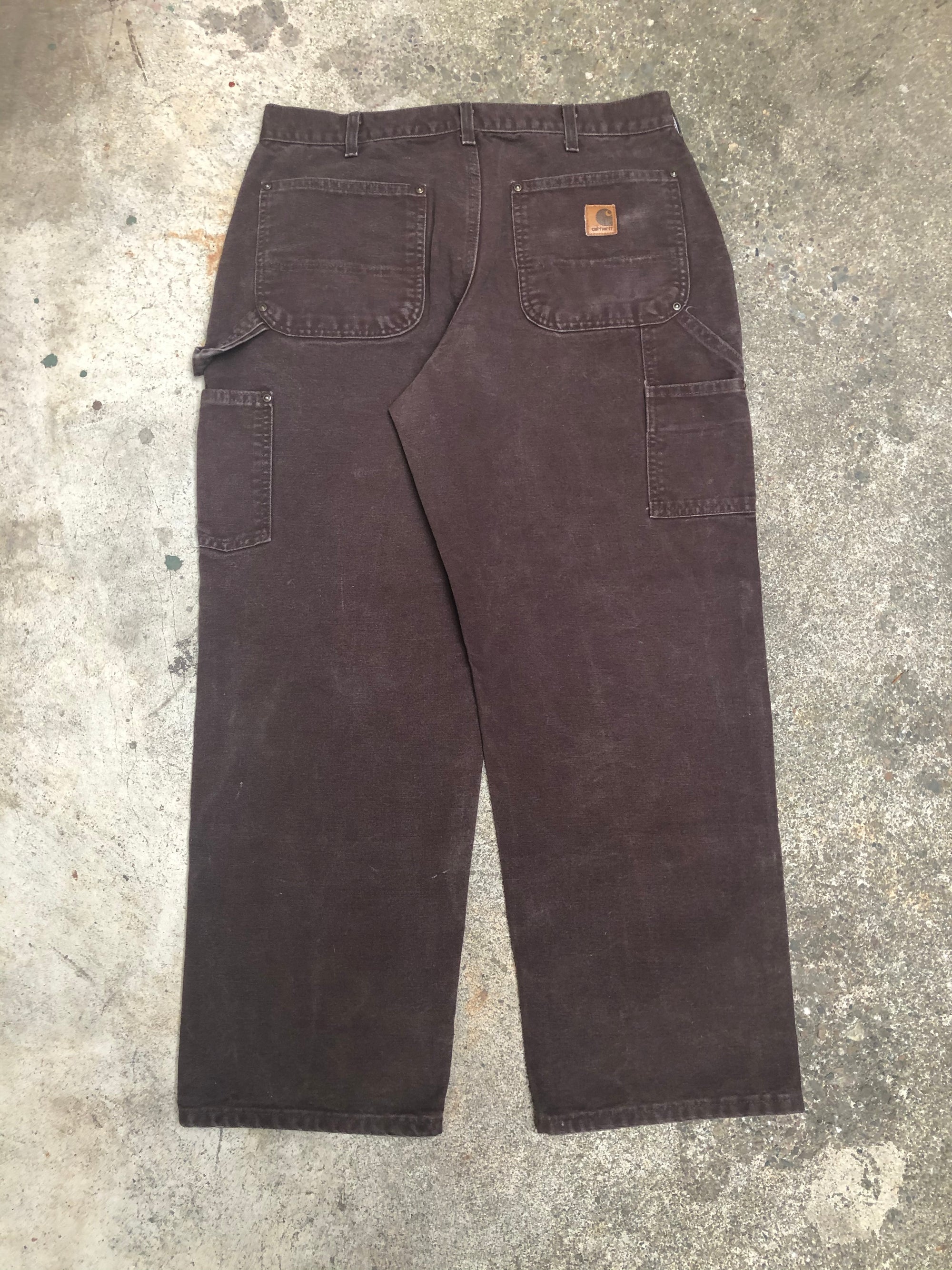 Carhartt B136 Dark Brown Double Front Knee Work Pants (33X28)