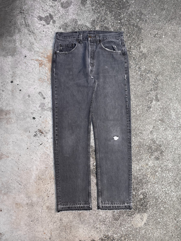 1990s Levi’s Faded Grey 501 Released Hem (28X29)