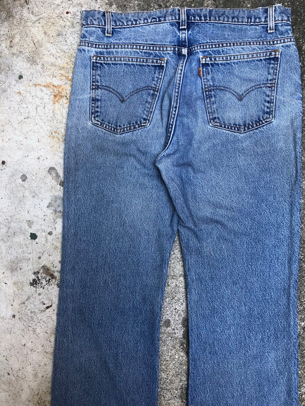 1990s Orange Tab Levis Faded Blue 517 (35X31)