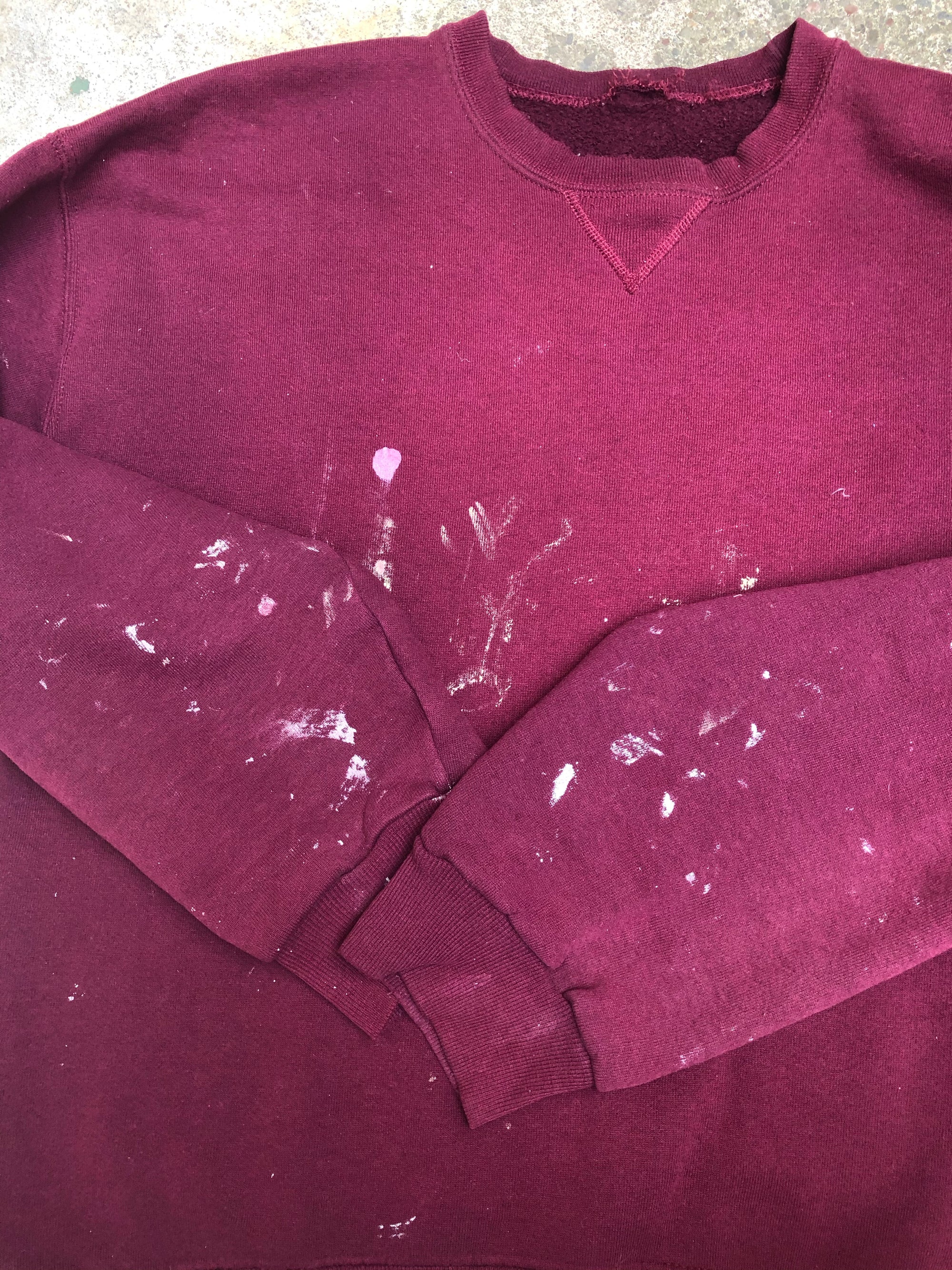 1990s Russell Faded Maroon Blank Paint Sweatshirt