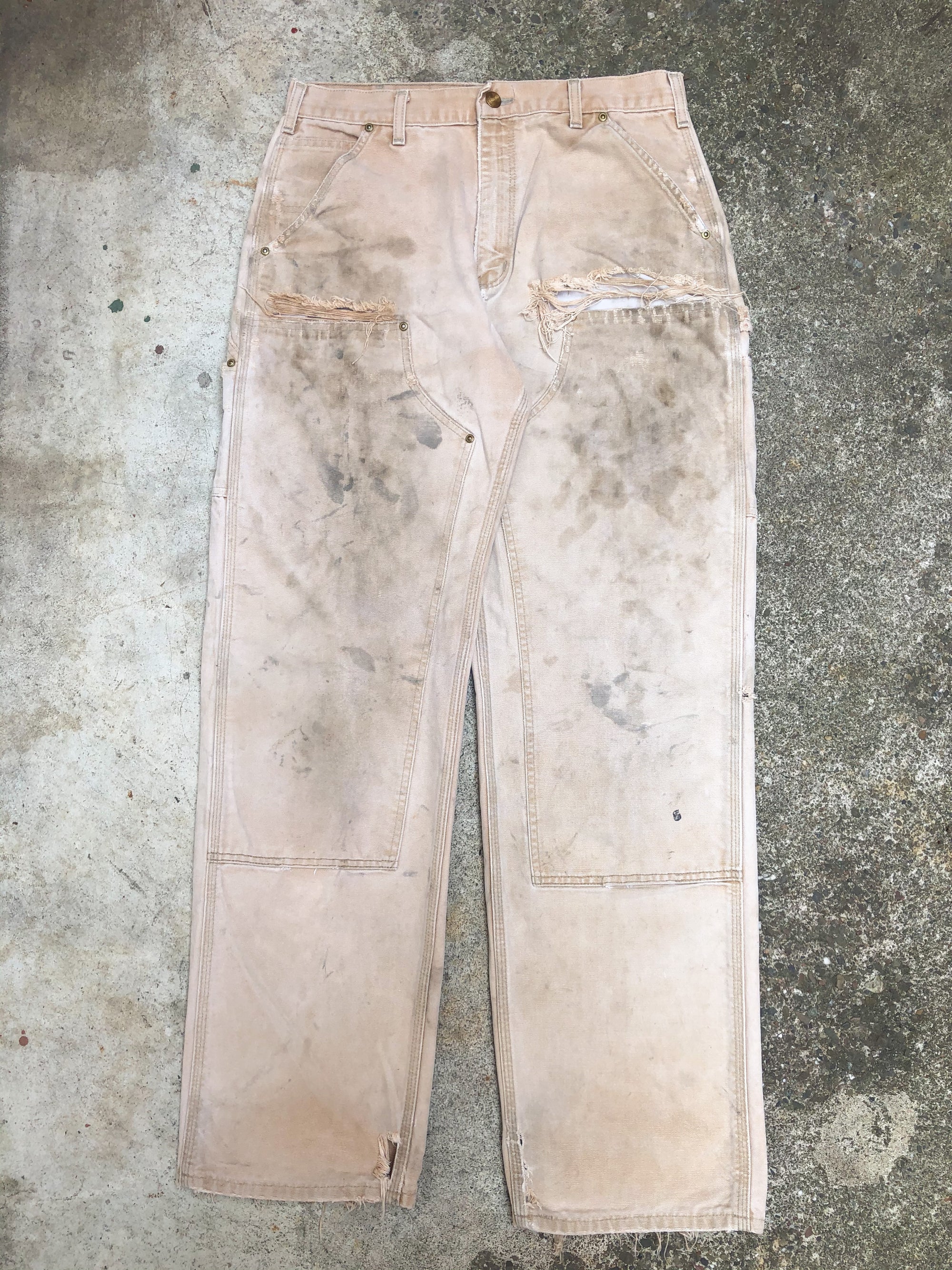 Carhartt B01 Tan Double Front Knee Work Pants (31X32)