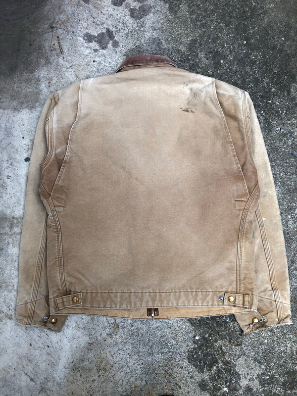 1990s Carhartt Sun Faded Tan Lined Work Jacket