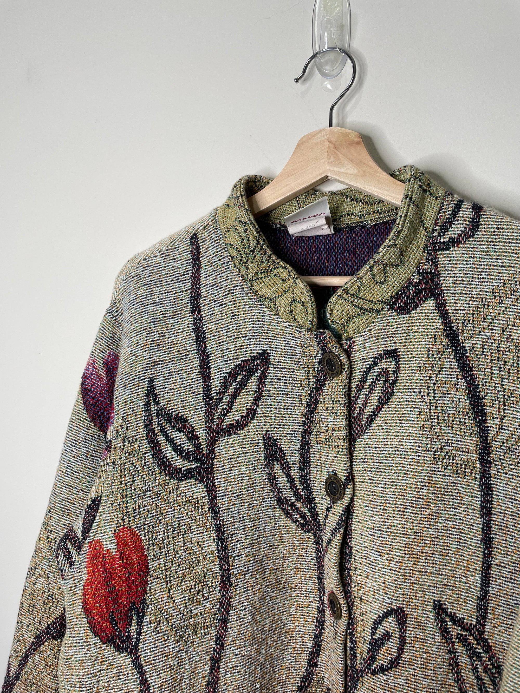 1990s Sugar Street Weavers Floral Tapestry Knit (M)