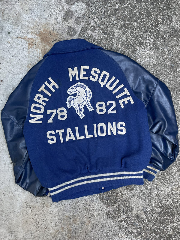 1980s “North Mesquite Stallions” Leather Varsity Jacket