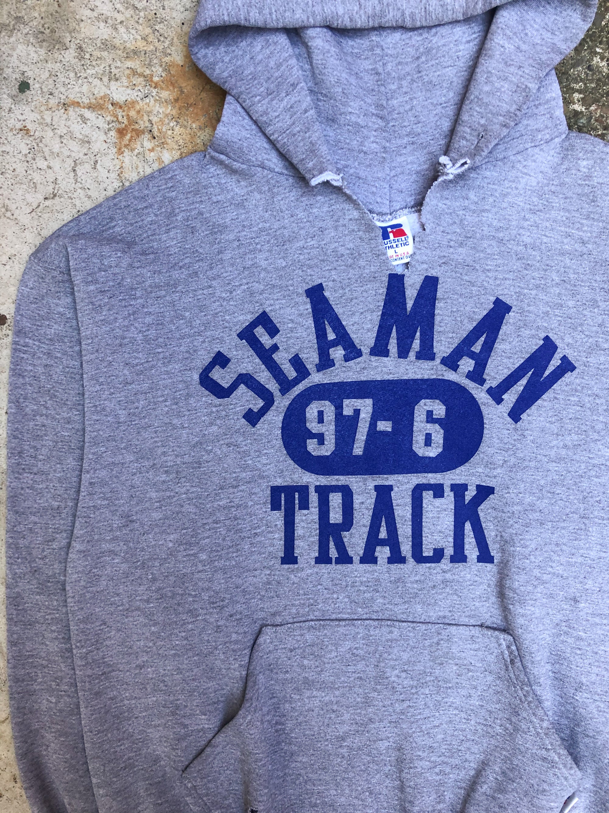 1990s Russell Heather Grey “Seaman Track” Hoodie