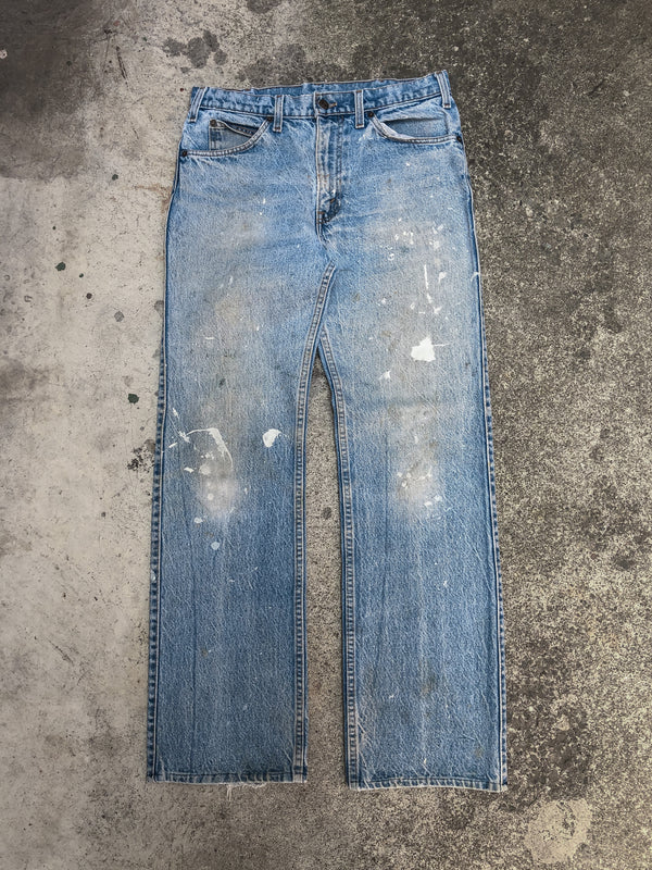 1970s Levis Painted Faded Blue Talon Zip 549 (31X31)