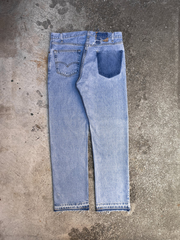 Vintage Levi’s Repaired Faded Blue 505 Released Hem (34X31)