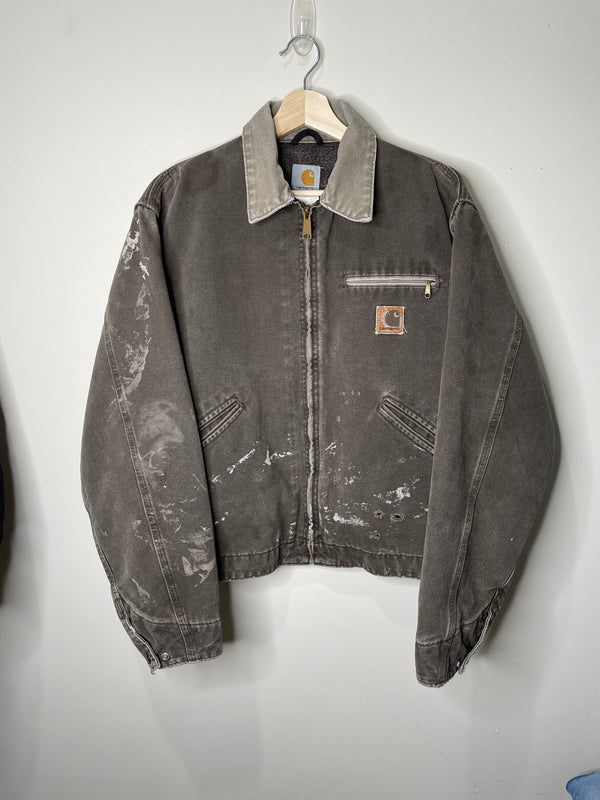 Carhartt Painted Faded Timber Brown Lined Work Jacket (L)