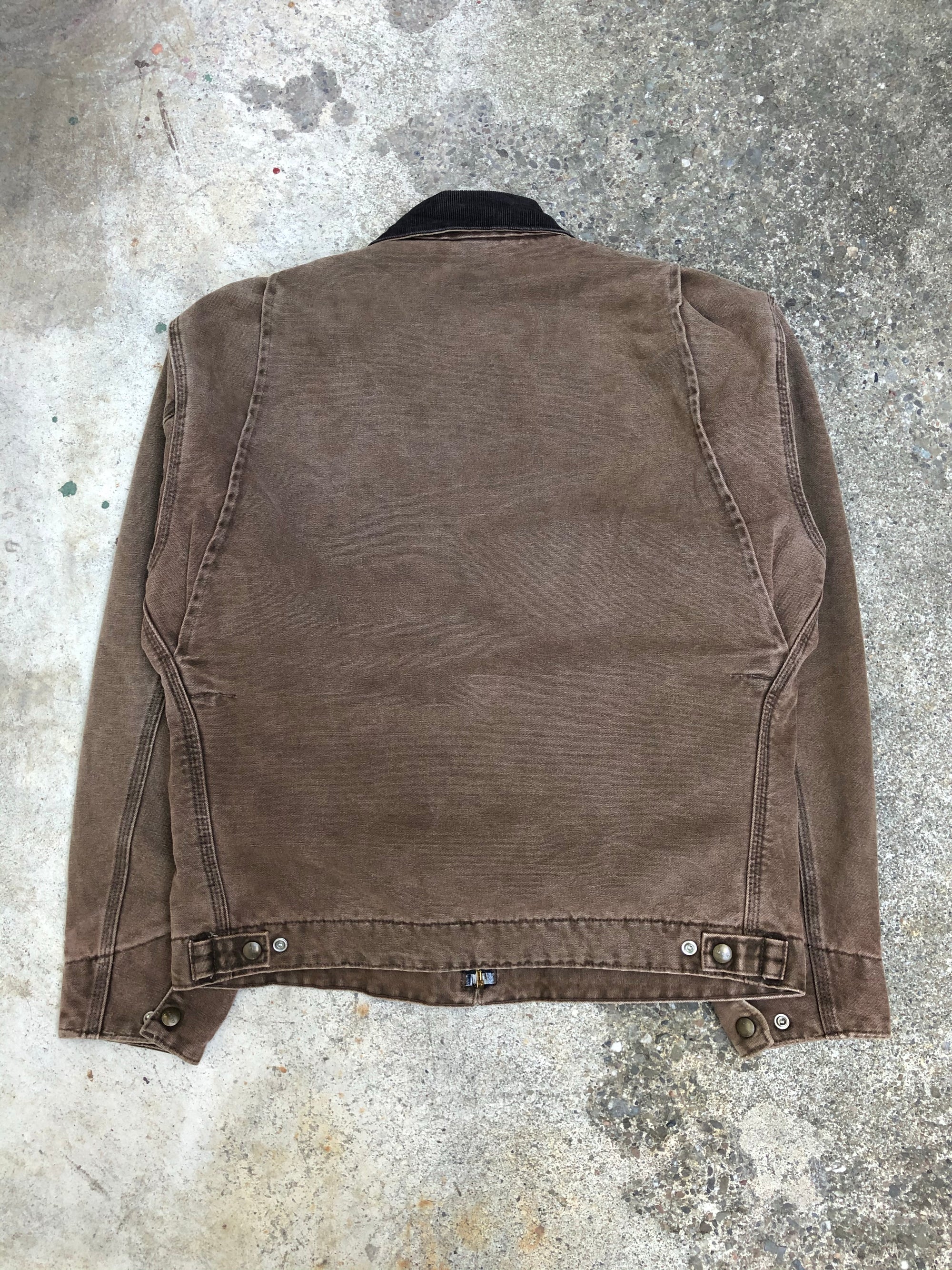 1990s Carhartt Faded Chocolate Brown Lined Work Jacket