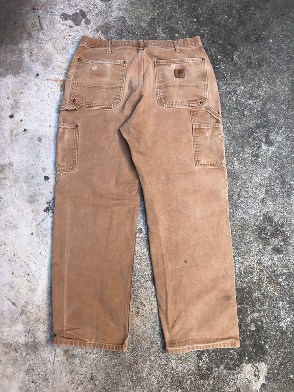 Carhartt B136 Tan Double Front Knee Work Pants (32X29)