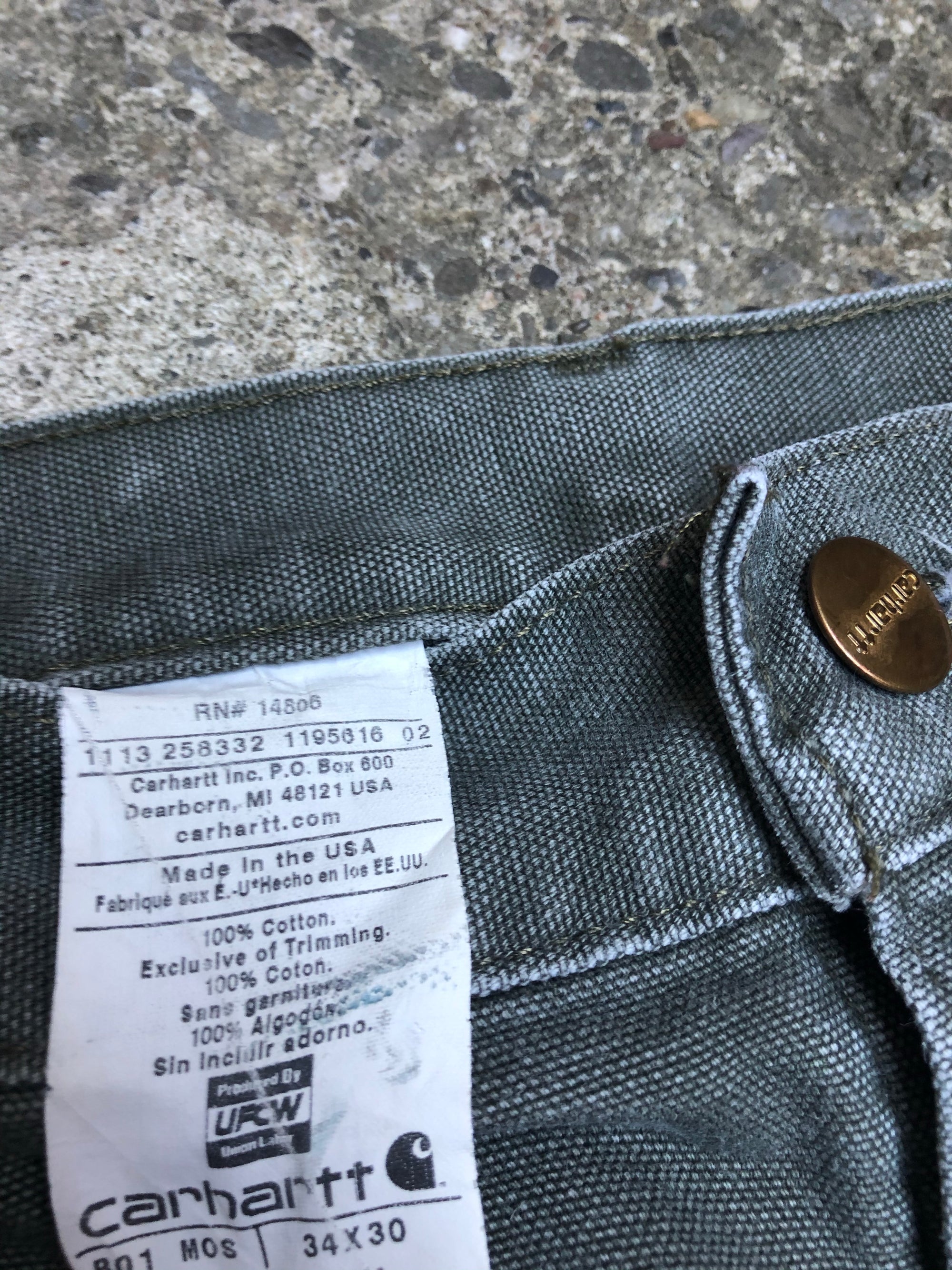 Carhartt B01 Moss Green Double Front Knee Work Pants (33X28)