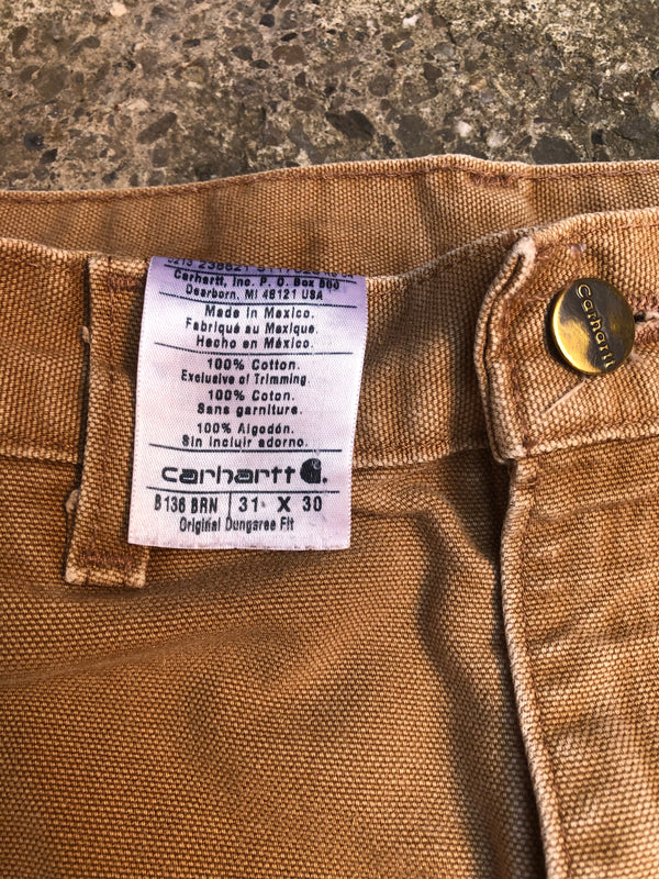 Carhartt B136 Tan Double Front Knee Work Pants (31X29)