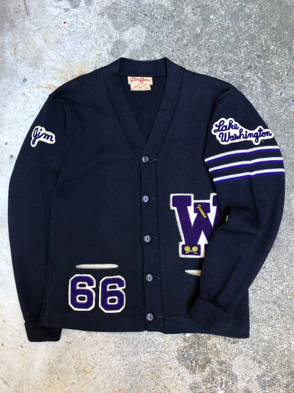 1960s “Lake Washington” Chain Stitch Varsity Letterman Cardigan