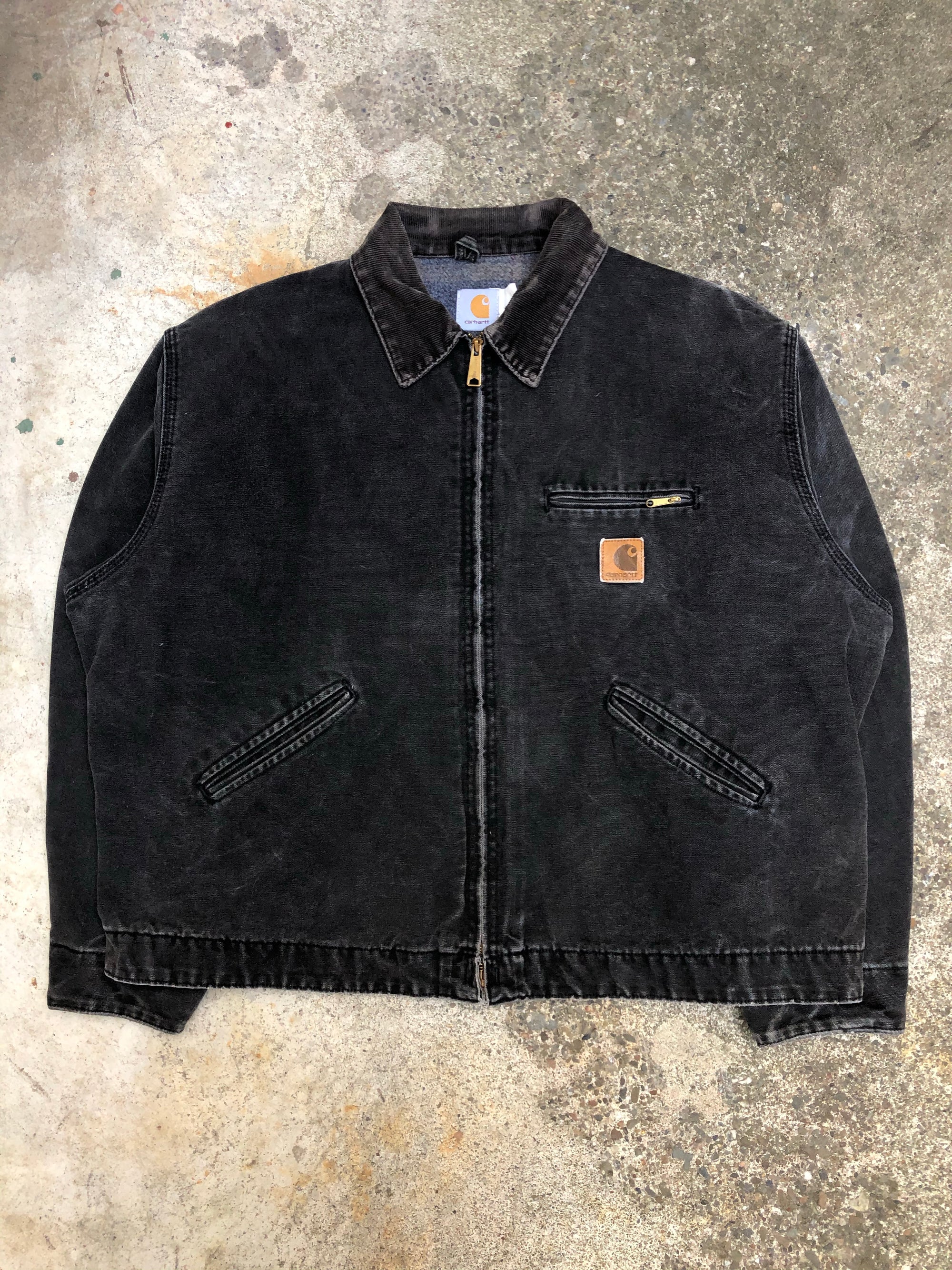 1990s Carhartt Faded Black Lined Work Jacket