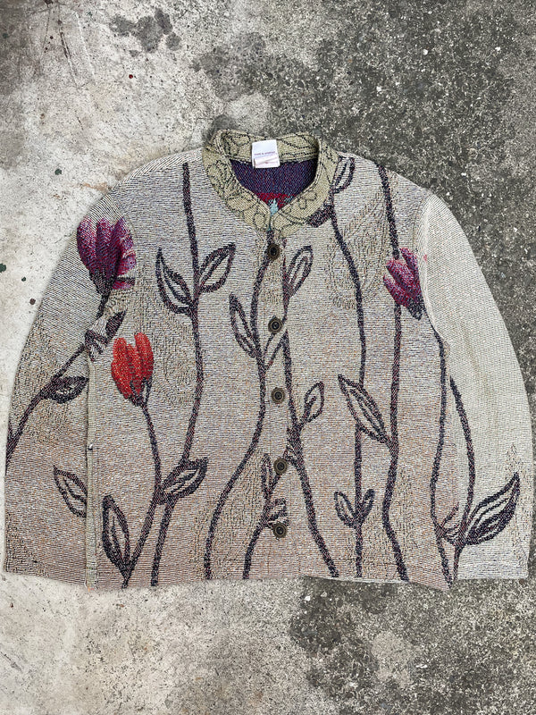 1990s Sugar Street Weavers Floral Tapestry Knit (M)