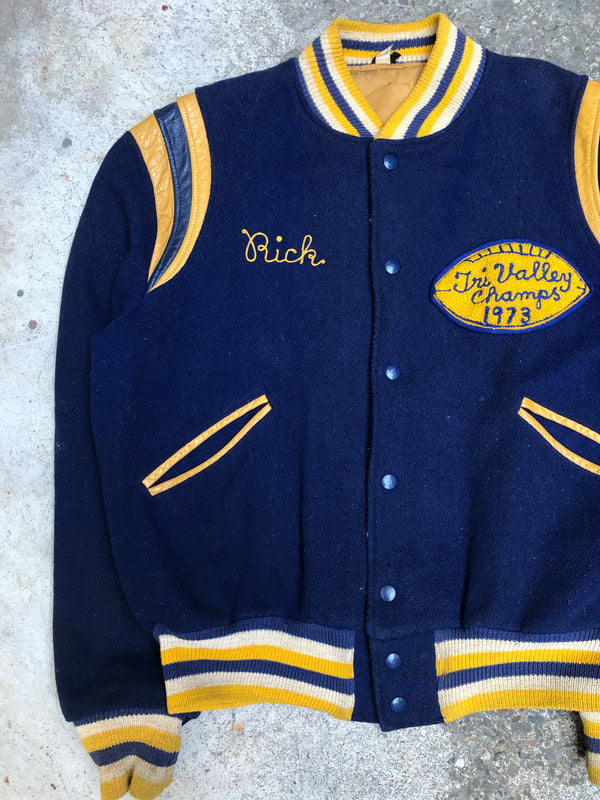 1970s Chain Stitch “Tri Valley Champs” Varsity Jacket